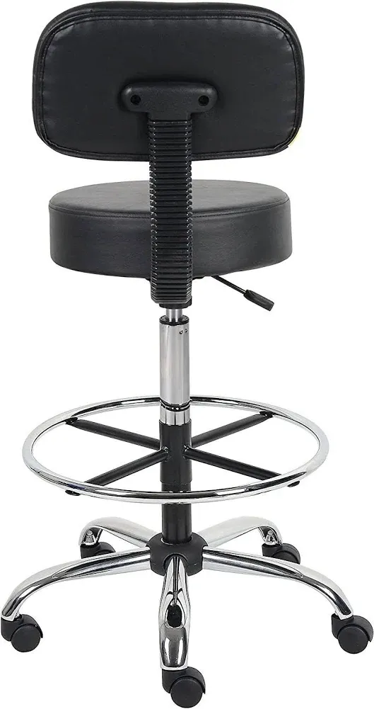 Boss Office Products B16245-BK Be Well Medical Spa Drafting Stool with Back