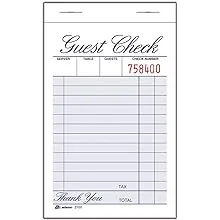 Adams Guest Check Pad, 1-Part - 12 pack, 100 sheets each