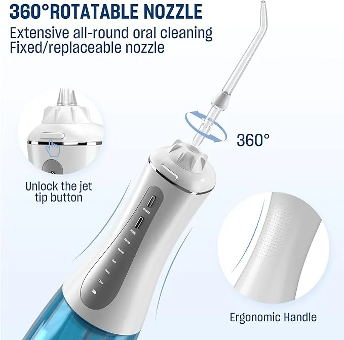 OS477- AAU Cordless Water Dental Flosser-Portab<wbr/>le &amp; Rechargeable Oral Irrigation