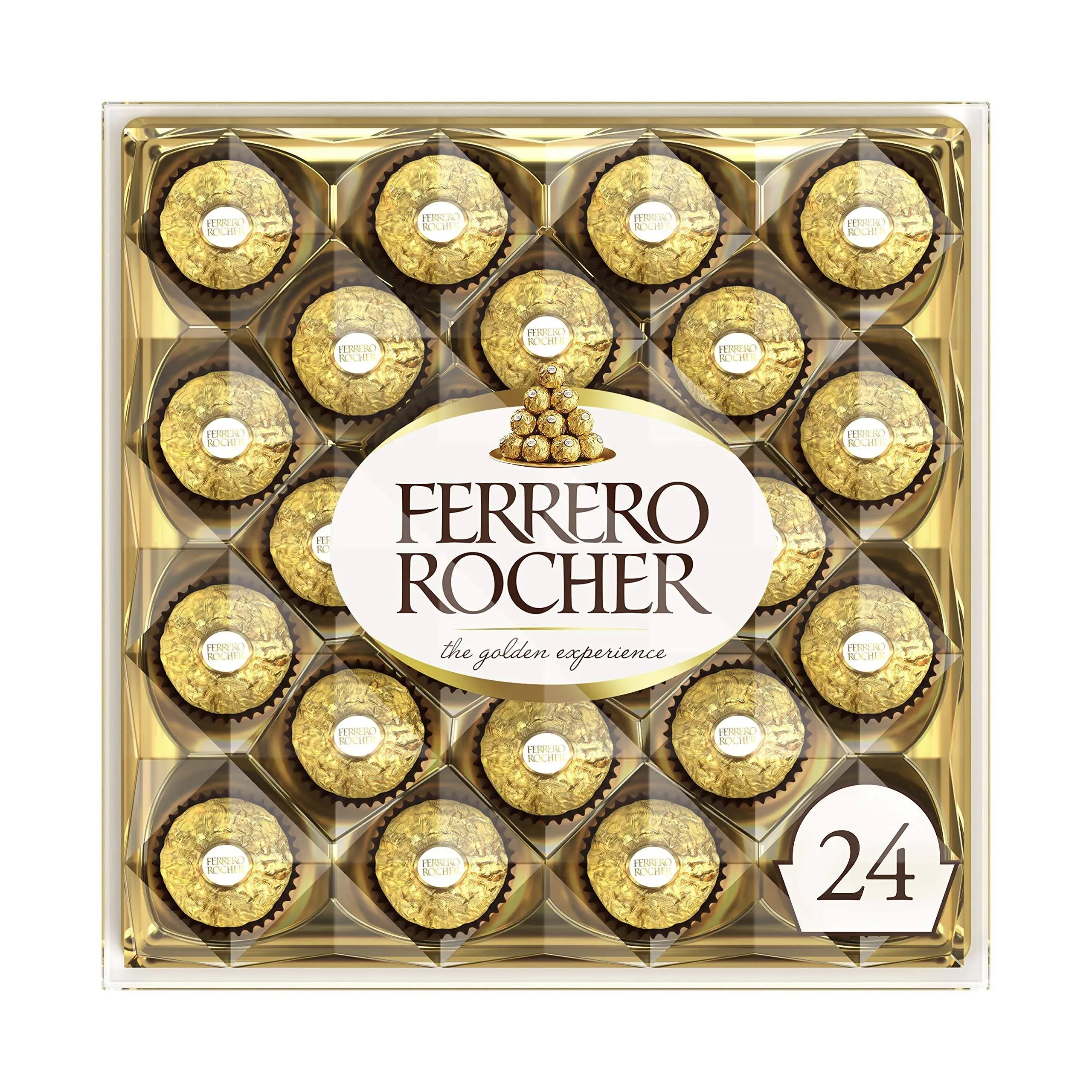 Ferrero Rocher Fine Hazelnut Milk Chocolate, 12 Count, Chocolate Candy Gift Box,