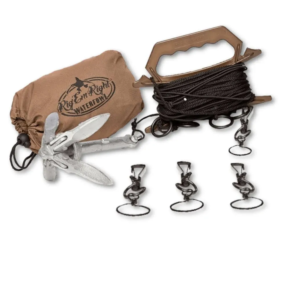 Rig'Em Right Waterfowl Step-Up Jerk Rig Decoy Ultimate Motion Device for Duck Hunting, Gives Motion for up to Four Decoys