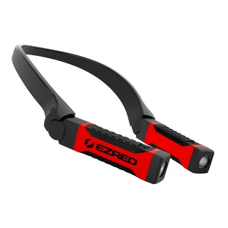 EZRED Bright NK10 ANYWEAR Neck Light for Hands-Free Lighting, Red and Black, Perfect Light for Mechanics, Camping, Hunting, DIY Projects, Reading