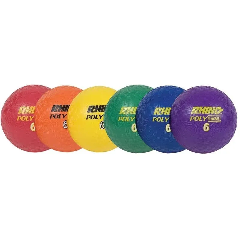 Champion Sports Ultimate Rhino Poly Playground Balls (Set of 6)