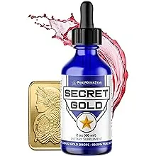 FWS Colloidal Gold - Liquid Gold Drops - 99.99% Pure Swiss Gold - 100 ppm - Ruby Red - Real 24K Gold - Gold Water - Ascension Aid - Brain Boost - Enhance Awareness, Clarity, Dreams, and Intuition