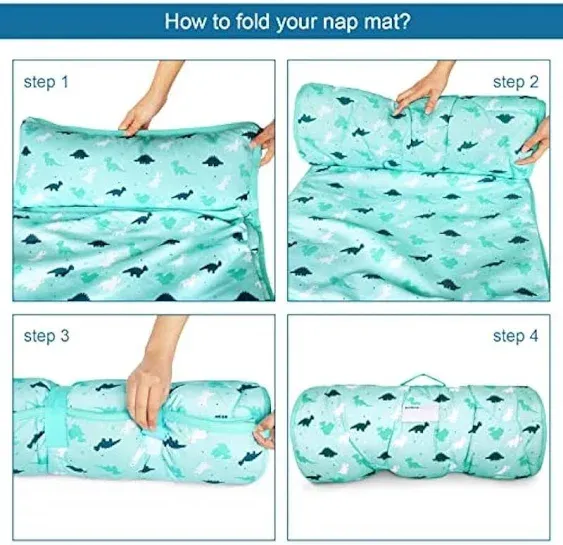 Toddler Nap Mat With Pillow And Blanket 50" X 21" X 1.5" Nap Mat Super