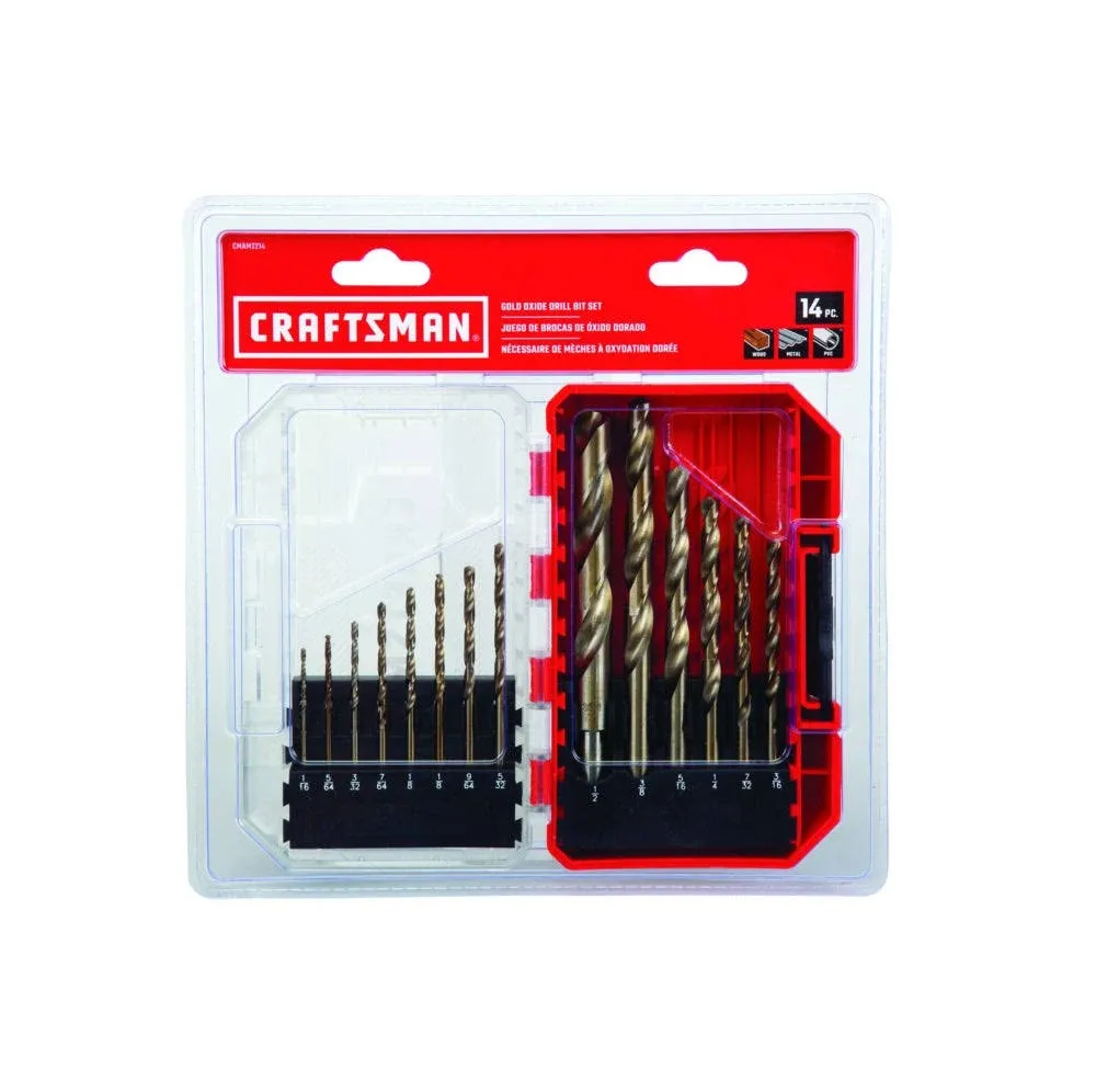 Craftsman Gold Oxide Drill Bit Set 14 pc CMAM2214