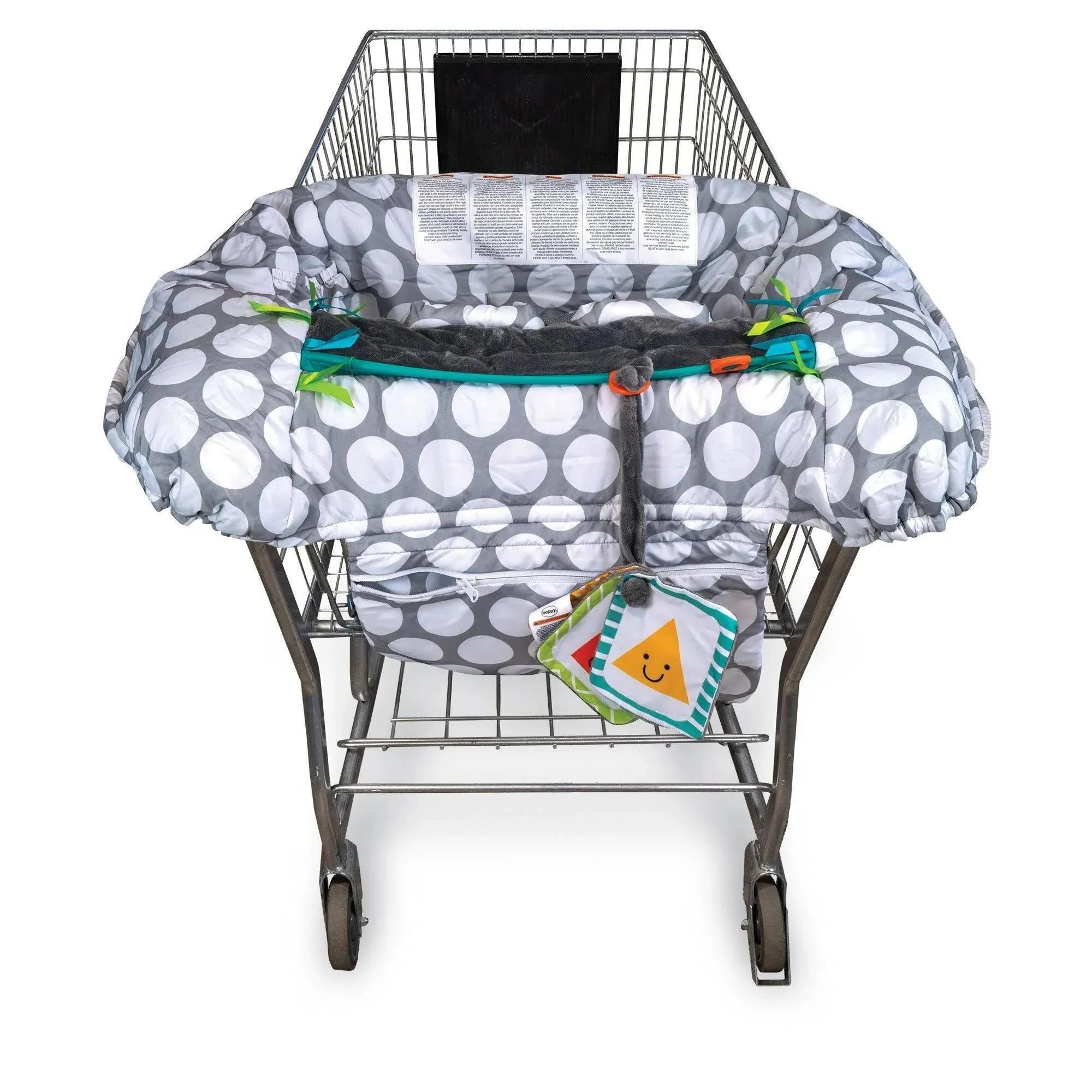 Boppy Preferred Shopping Cart and High Chair Cover Gray Jumbo Dots