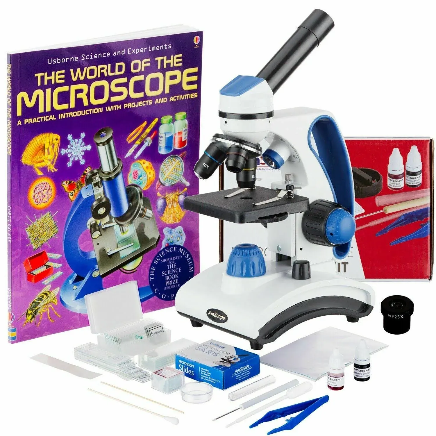 Amscope Awarded 2018 Best Students and Kids Microscope Kit - 40X-1000X Dual Light ...