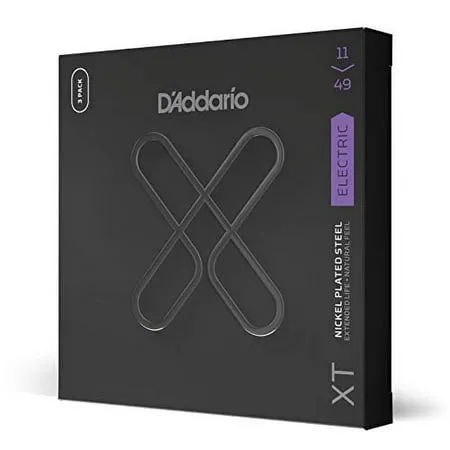 D'Addario XT Nickel Electric Guitar Strings, Medium 11-49, 3-Pack