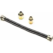 10'' x 3/8'' High Capacity Gas Flex Line - Premium Quality Black Non-Whistle Fire Pit, Fireplace, Dryer Gas Line - Perfect Gas Line for NG or LP Fire Pits - Versatile Usage - Easy Installation