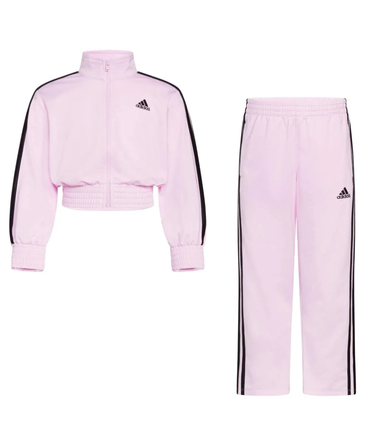 Adidas baby-girls Zip Front Colorblock Tricot Jacket and Track Pants Set