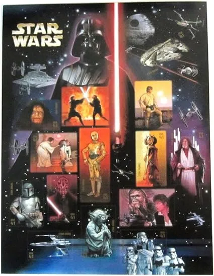 USPS Star Wars Collectible Sheet of Fifteen 41 Cent Stamps Scott 4143