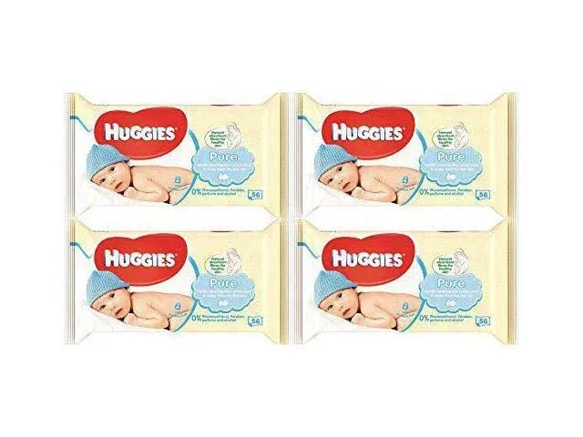 Huggies Pure Baby Wipes, 12 or 24 Packs (672 or 1344 Wipes Total)