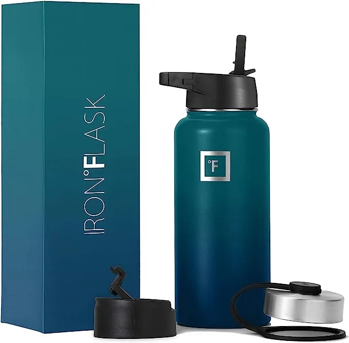 Iron Flask Sports Water Bottle 3 Lids