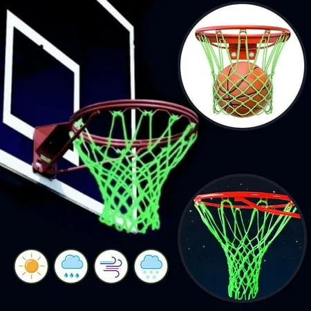 Nightlight Basketball Net Luminous Outdoor Portable Sun Powered Sports Nylon