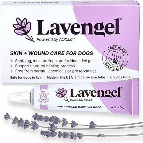 Lavengel Dog Skin Care Gel - Highly Concentrated Ointment Helps Relieve Itchy Skin and Heals Wounds Naturally, First-Aid for Skin Irritations, Hotspots, Sores, and Acne, We Support Rescues