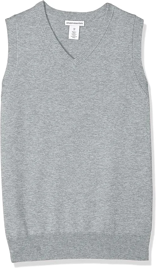 Amazon Essentials Boys and Toddlers' Uniform Cotton V-Neck Sweater Vest, Multipacks