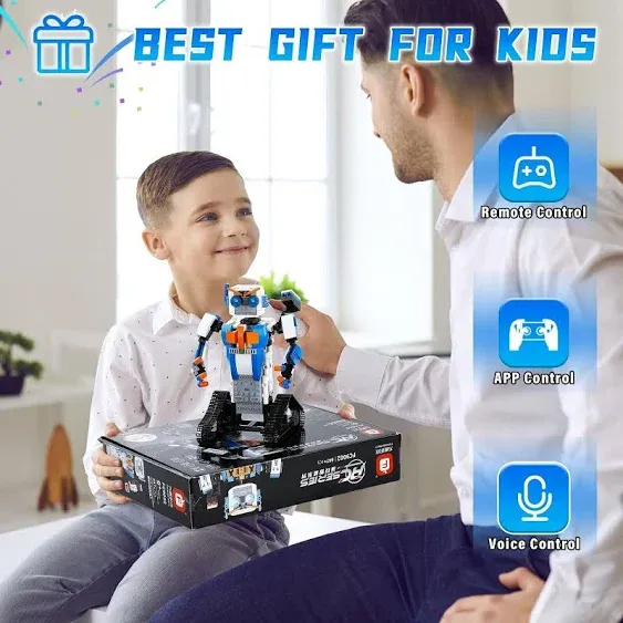 STEM Robot Building Kit, App &amp; Remote Control Robot Building Kits for Kids 6-...