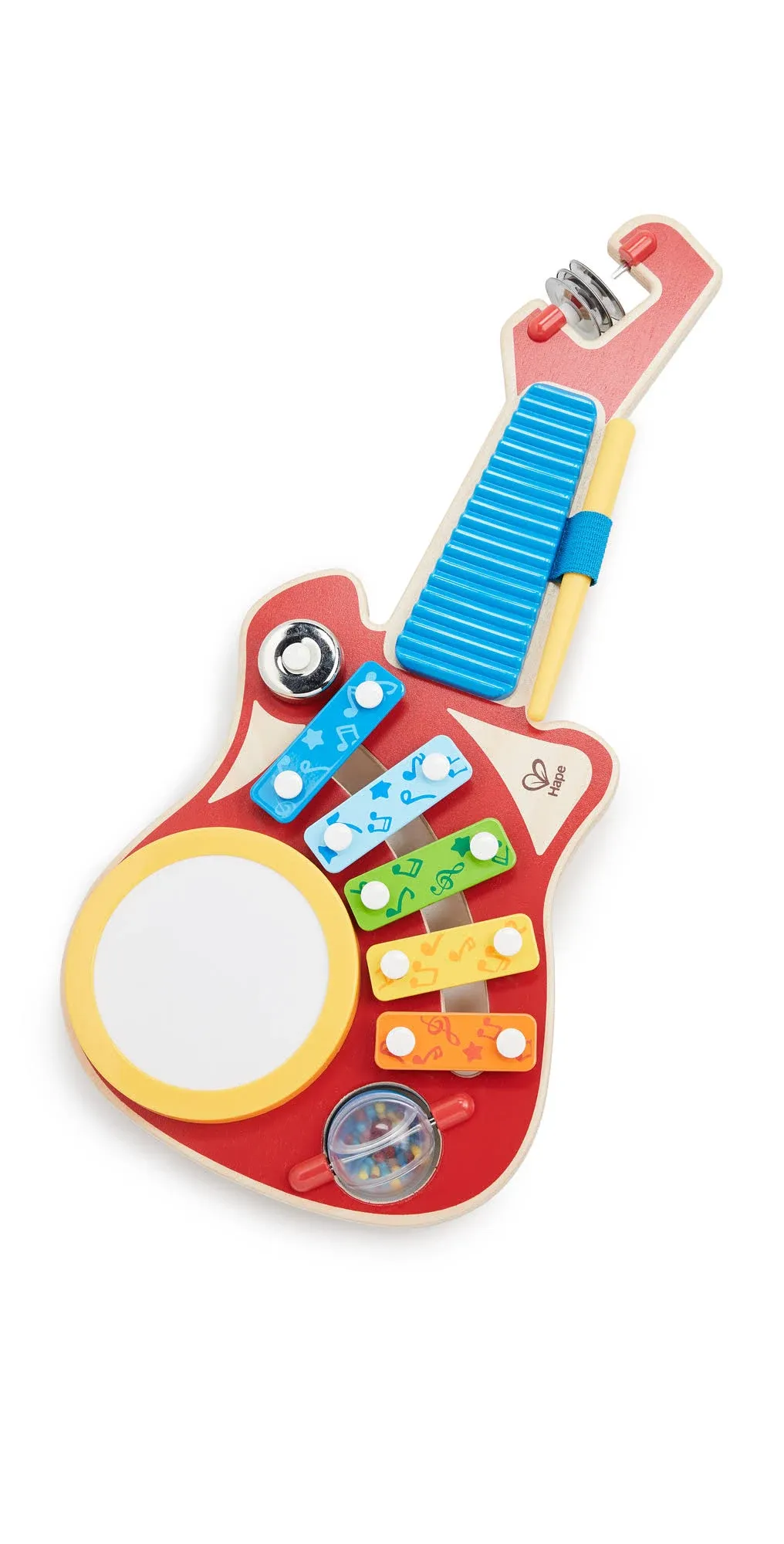 Hape 6-in-1 Music Maker | Colorful 6 Instrument Guitar Shaped Musical Toy for Ages 18 Months+