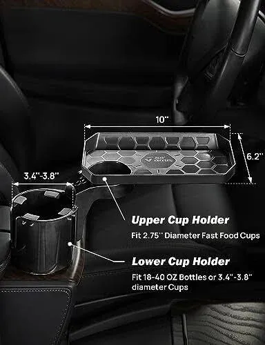 JoyTutus Cup Holder Tray for Car Car Cup Holder Expander with 360°Rotation Tr...