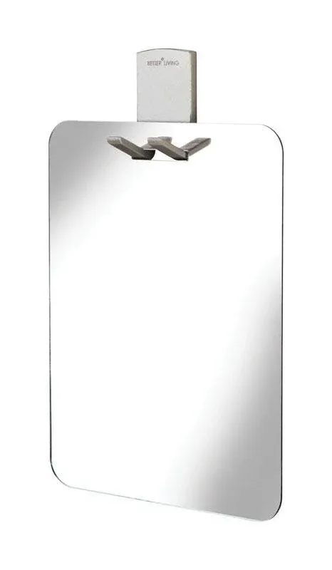 Better Living Shower Mirror, Acrylic Chrome, 6" x 1-1/4" x 9-1/2"