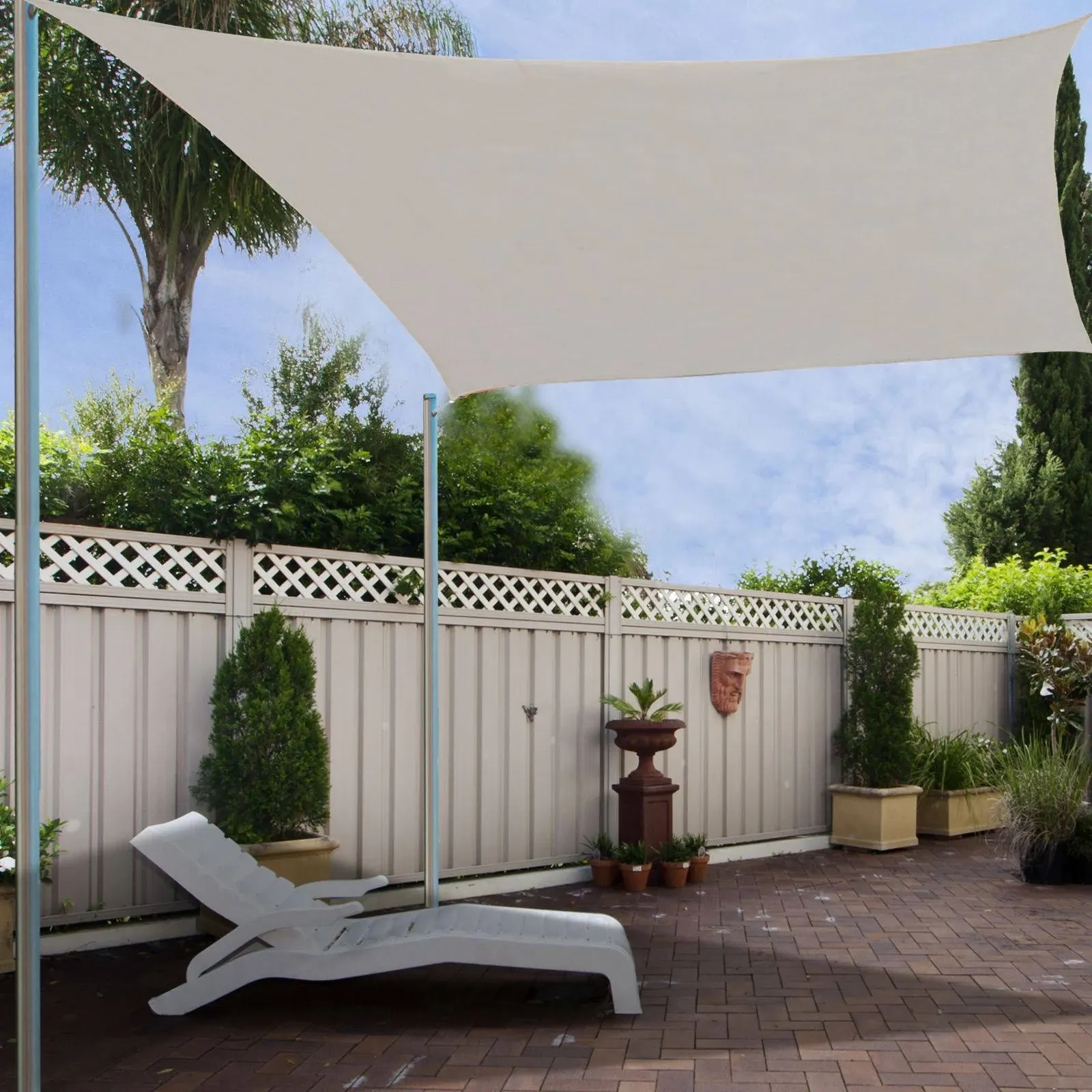 16 ft. x 20 ft. Light Brown Rectangle Outdoor Patio Sun Sail Shade Canopy