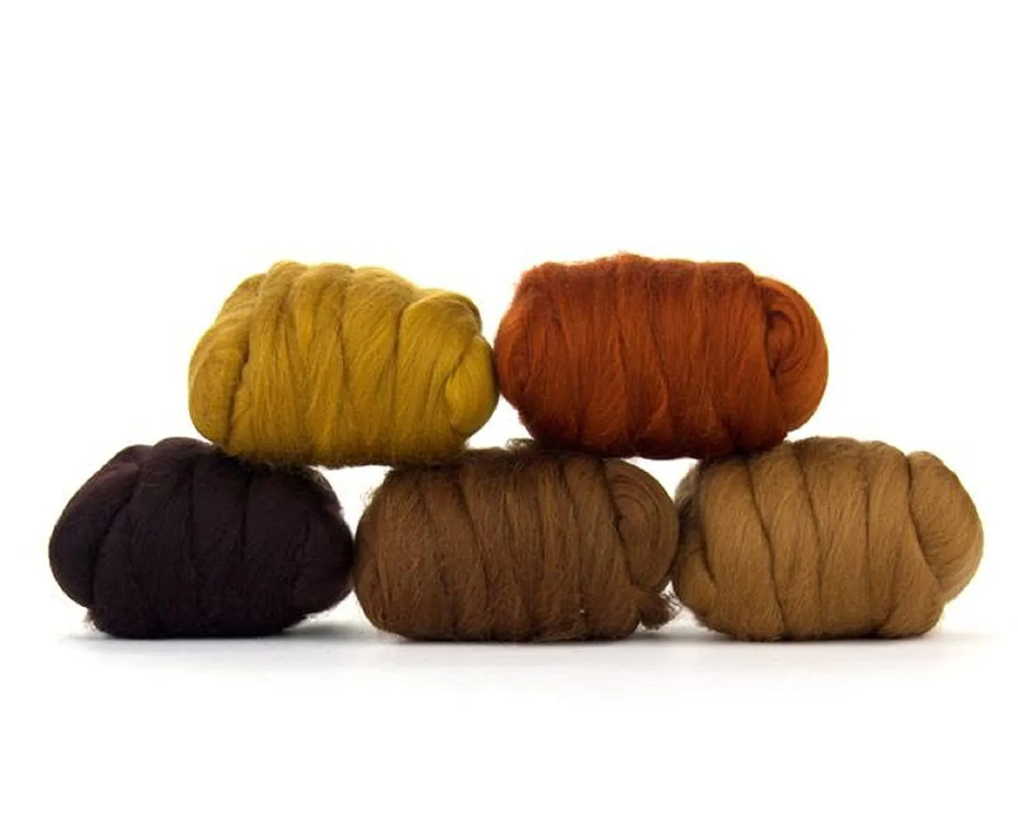 Merino Wool Roving Color Pack | Barky Browns