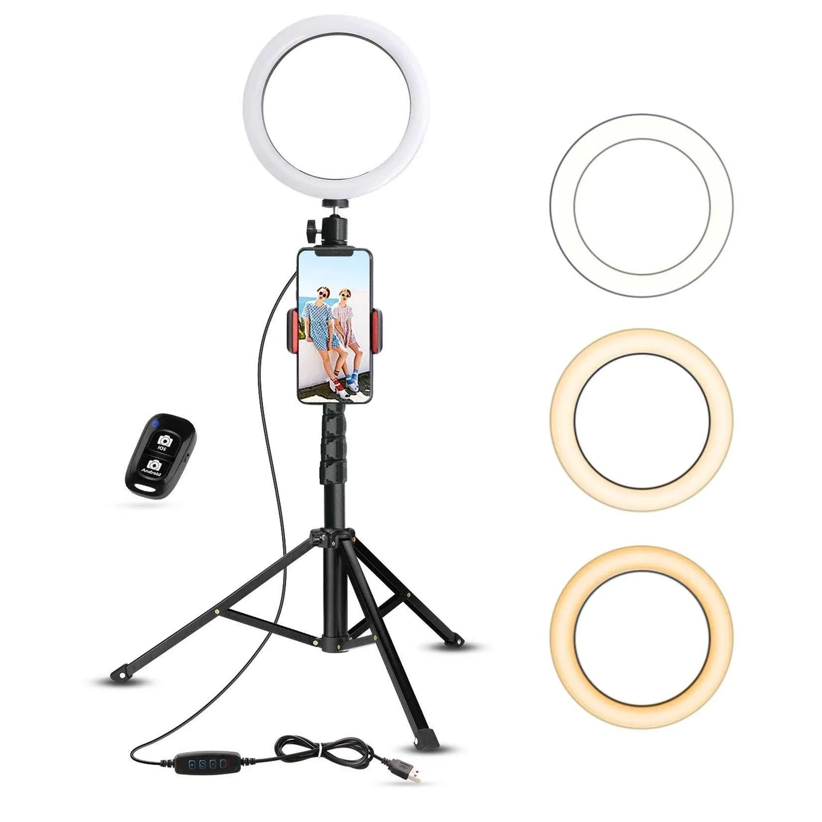 UBeesize  8” Selfie Ring Light with Tripod Stand for Phone