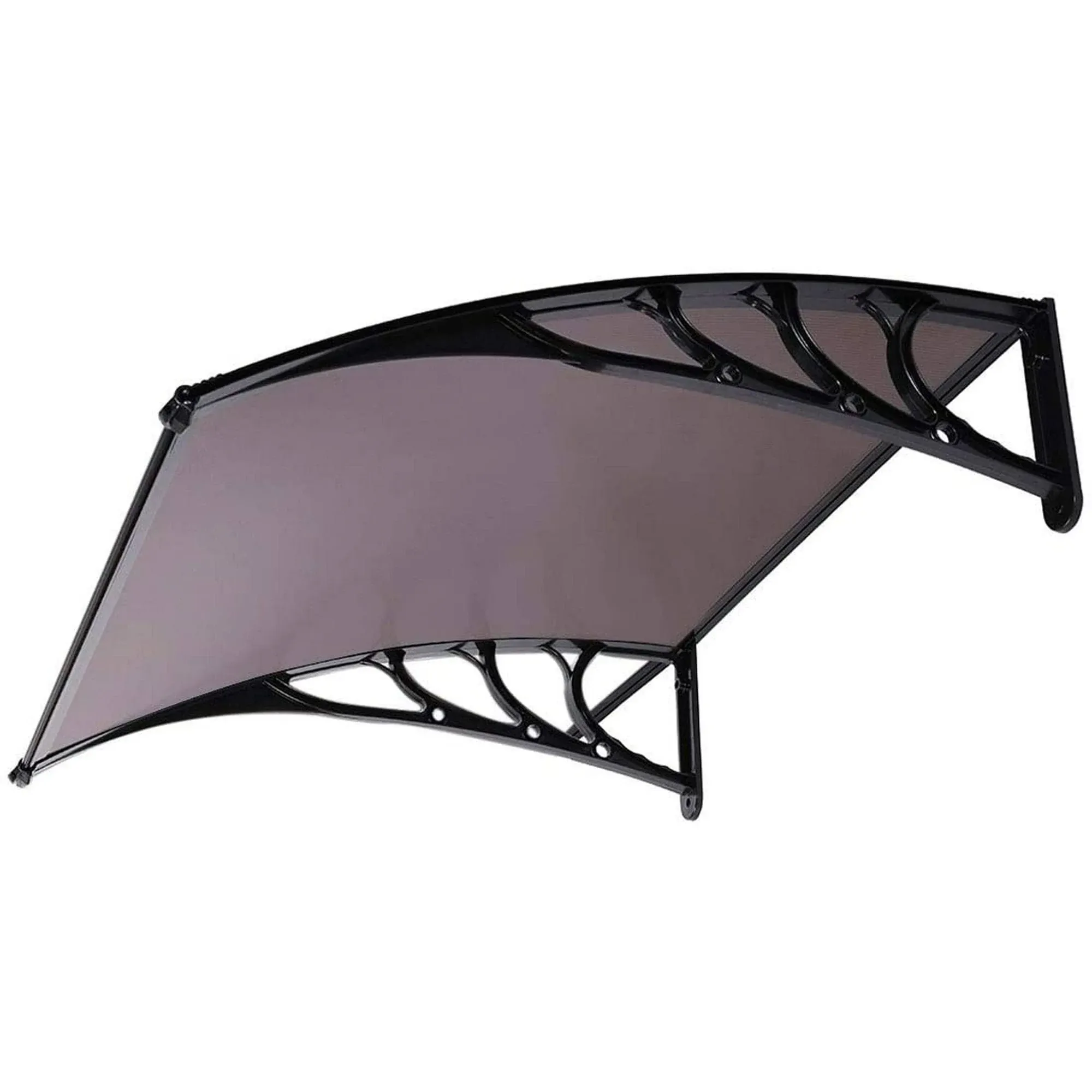 VIVOHOME Polycarbonate Window Door Awning Canopy Brown with Black Bracket 40 Inch x 80 Inch