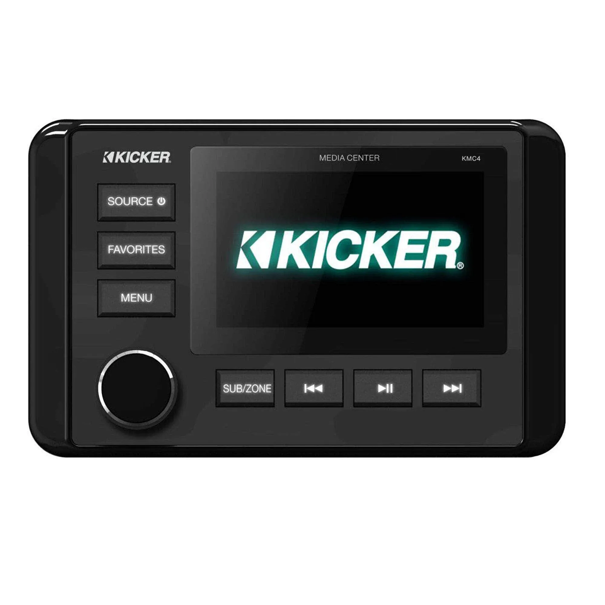 Kicker KMC4 Dual-Zone 3" LCD Marine Digital Media Gauge Receiver w/Bluetooth/USB