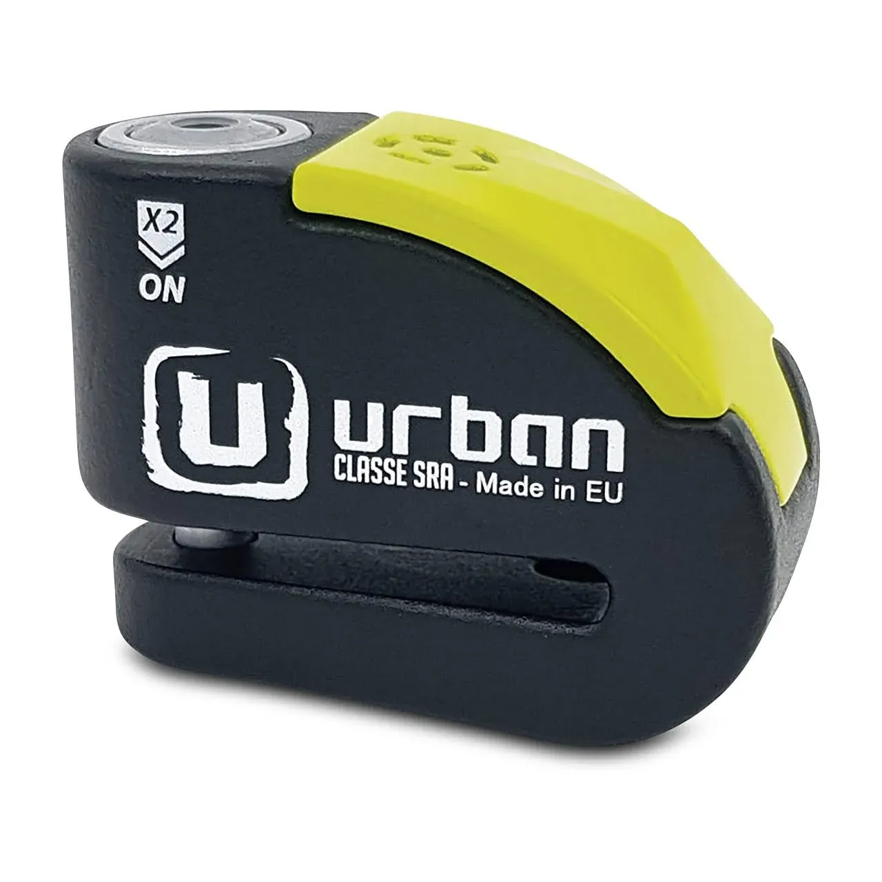 Urban UR10 Hi-Tech Disc Lock with or Without Alarm x2 ON, Approved SRA, Warning LED, A+ Sensitivity, ø10 Double Lock Anti-Saw Security, Heavy Duty Anti Theft Wheel Brake Lock for Motorcycle, Scooter