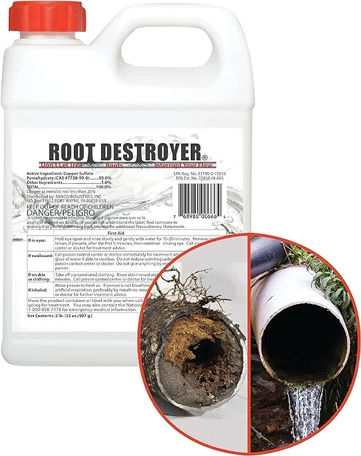 Root Destroyer – 2lbs- Root Killer for Sewer & Pipe Lines- Stops New Growth – Safe for All Plumbing