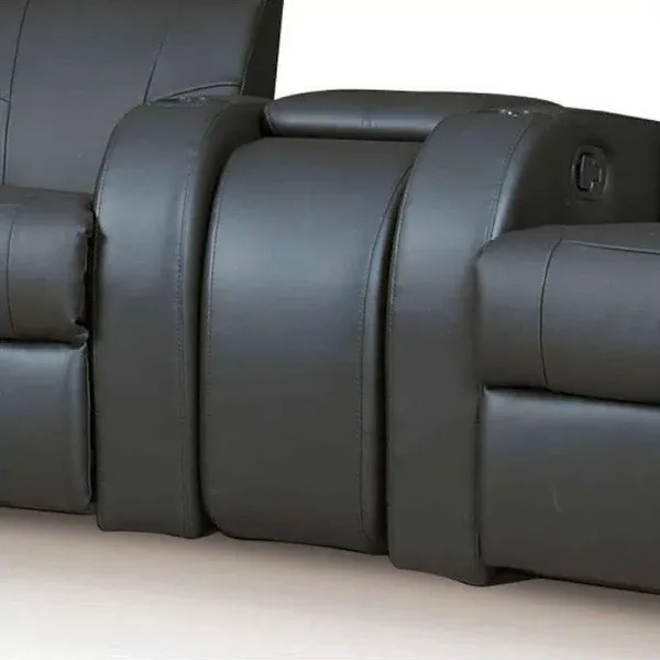 Cyrus Home Theater Upholstered Console Black - Contemporary - Footstools And Ottomans - by Bison Commerce | Houzz