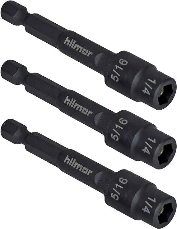 hilmor 2.75" 1/4 & 5/16 Reversible Magnetic Nut Driver, 3-Pack