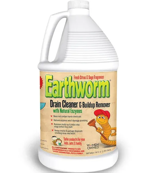 Earthworm Drain Cleaner - Drain Deodorizer - Natural and Family-Safe - 64 fl oz