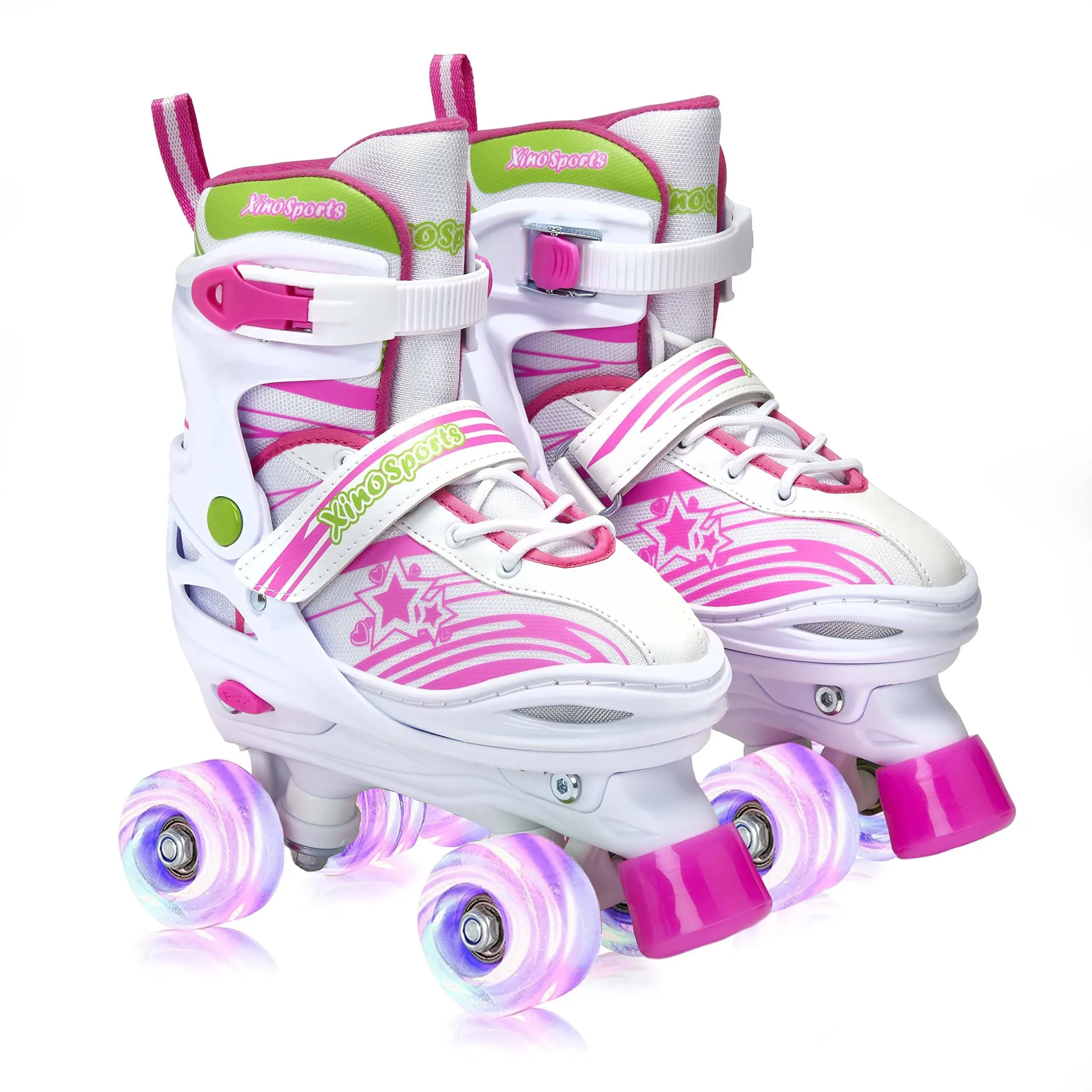 XinoSports Kids Adjustable Roller Skates for Girls & Boys with Light Up Wheels (Ages 5-20) – Roller Skates with Illuminating Wheels