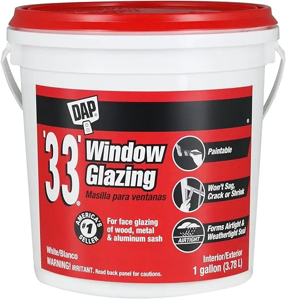 Dap 12019 Number-33 Glazing Compound, Gallon, White