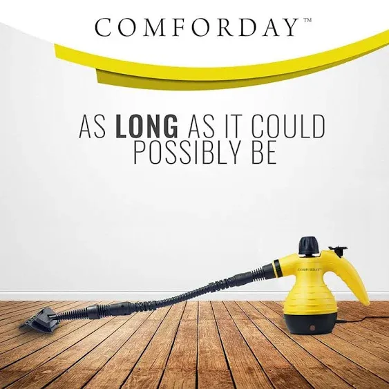 Comforday Multi Purpose Portable Handheld Pressurized Steam Cleaner with 9-Piece ...