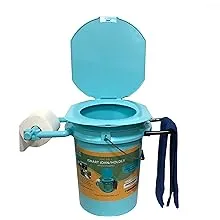 ISMART John-Portable Toilet with Paper, Accessory Holder(Paper, Towel not Included)