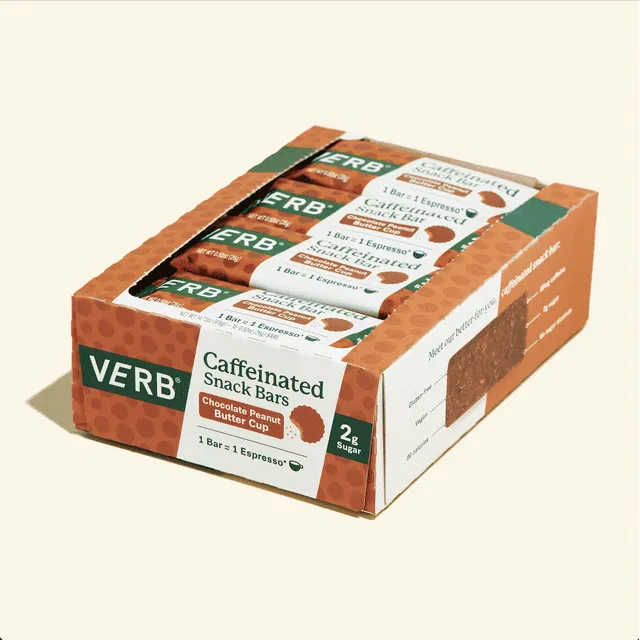 Verb Energy - Chocolate Peanut Butter Cup Caffeinated Snack Bars - 110-Calorie ...