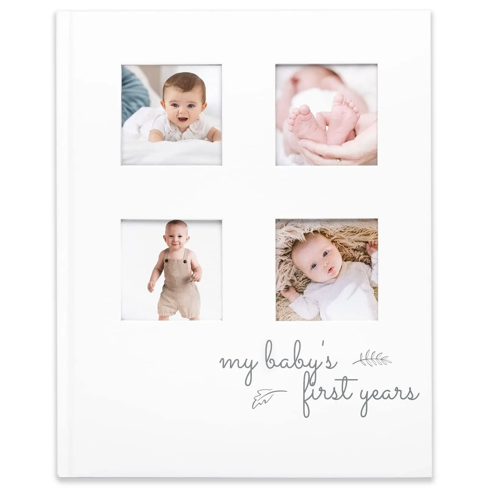 KeaBabies Baby First 5 Years Memory Book Journal, Alpine White