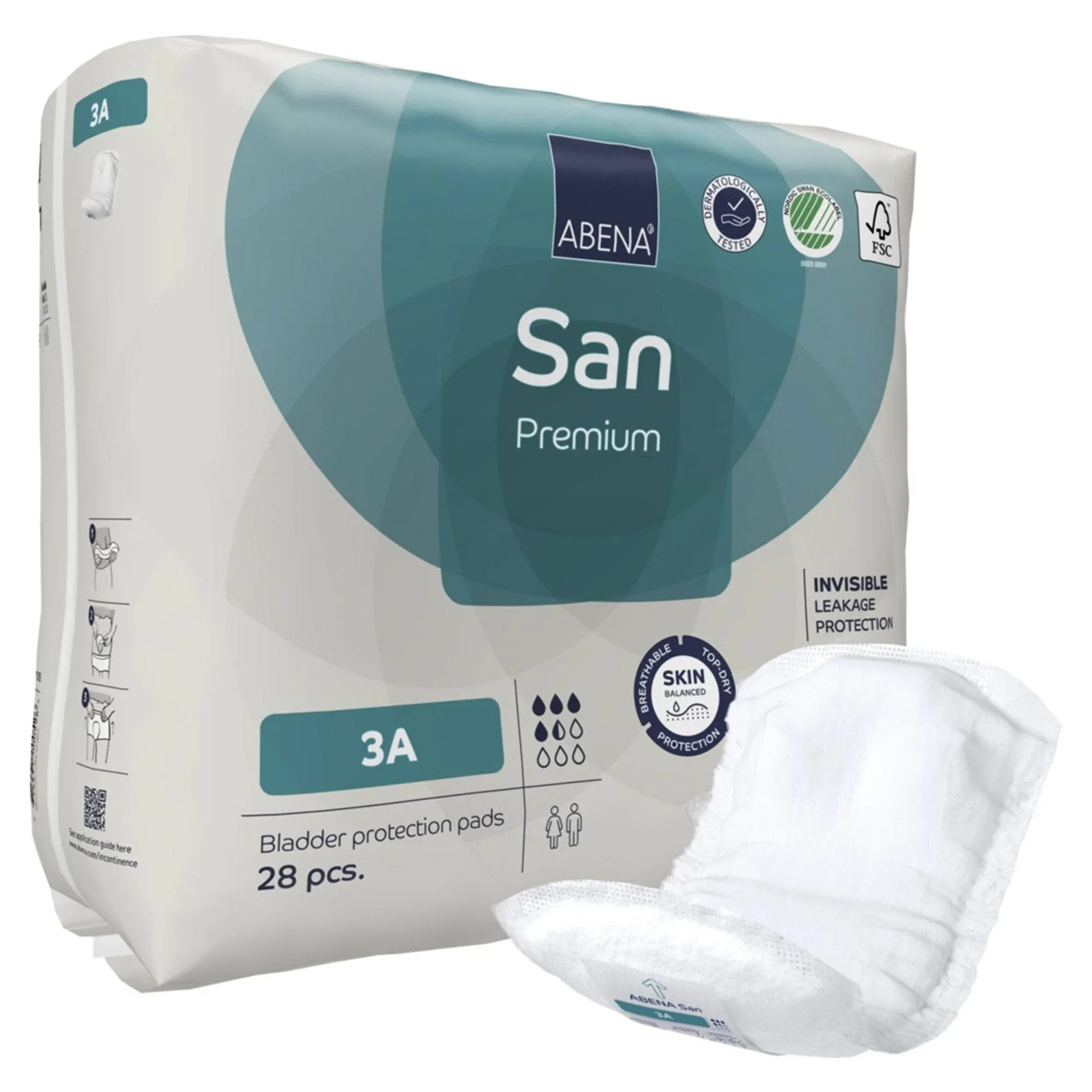 Abena San Premium Bladder Protection Pads, Size 3A - Case/196