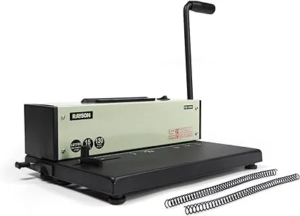 Rayson PD-1503 Coil Binding Machine, 4:1 Pitch Spiral Binder with Electric Coil Inserter for Max. Punching Letter Size