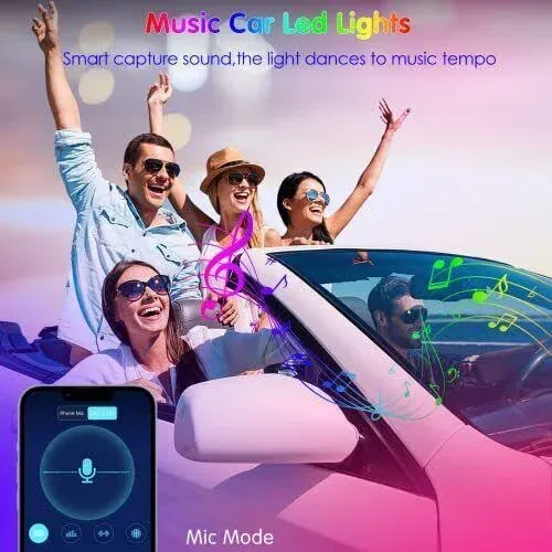 Interior Car Lights Keepsmile Car Accessories APP Control with Remote Music S...