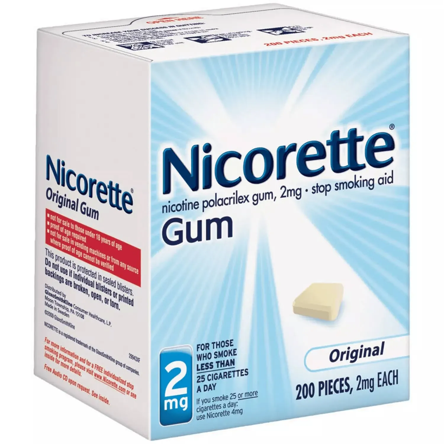 Nicorette 2mg Stop Smoking Aid Nicotine Gum, Original - 170 Count Exp 12/2025+++