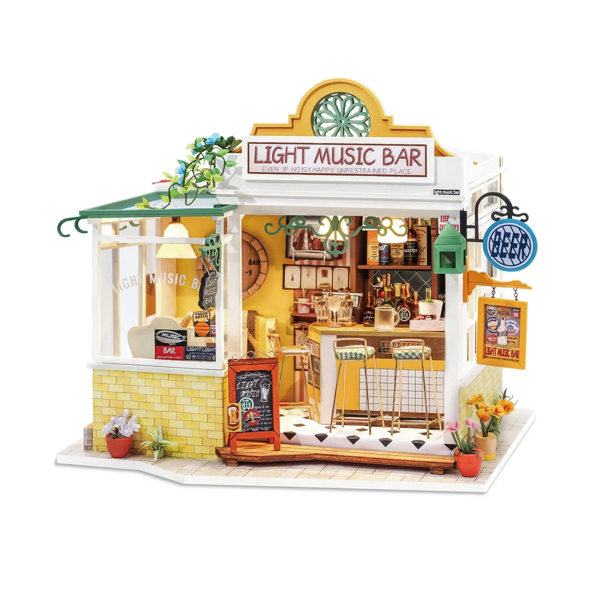 DIY Miniature House Kit: Light Music Bar