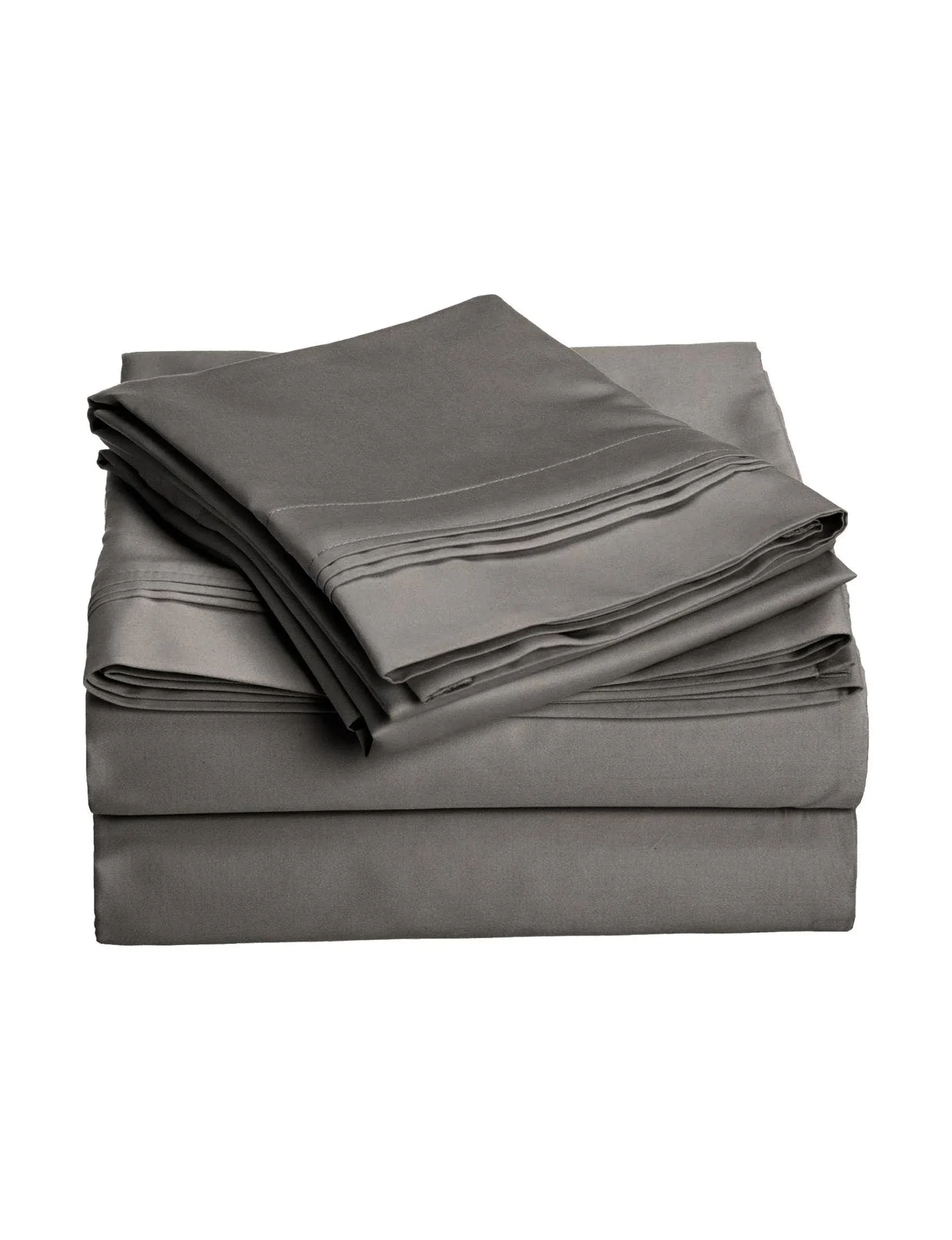 1000 Thread Count 100% Egyptian Cotton Solid Deep Pocket Sheet Set - Grey / California King