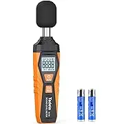 Decibel Meter, Tadeto Digital Sound Level Meter Portable SPL Meter 30dB to 130dB MAX Data Hold with LCD Display Backlight A/C Weighted for Home Factories(Orange)