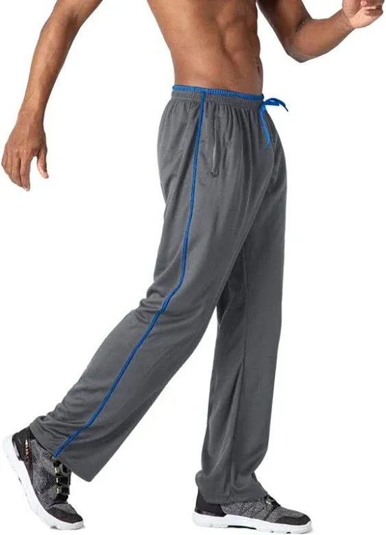 EKLENTSON Mens Mesh Pants Elastic Waist Drawstring Open Bottom Sweatpants