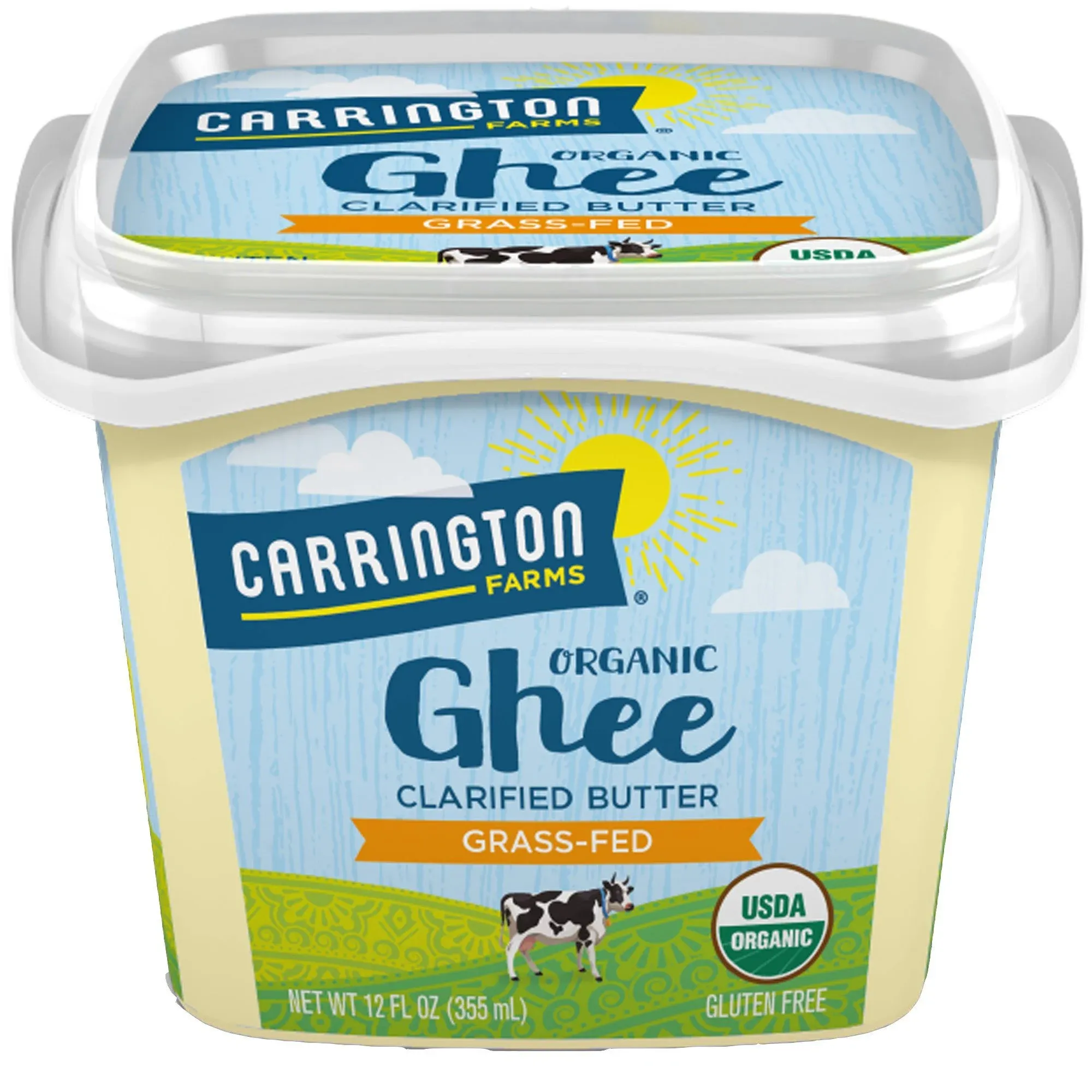 Carrington Farms USDA Certified Organic Grass Fed, Compare Our Cost Per Ounce, Ghee, 12 Fl Oz